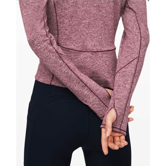 Lululemon Always Alert 1/2 Zip in Heathered Garnet - Picture 4 of 14